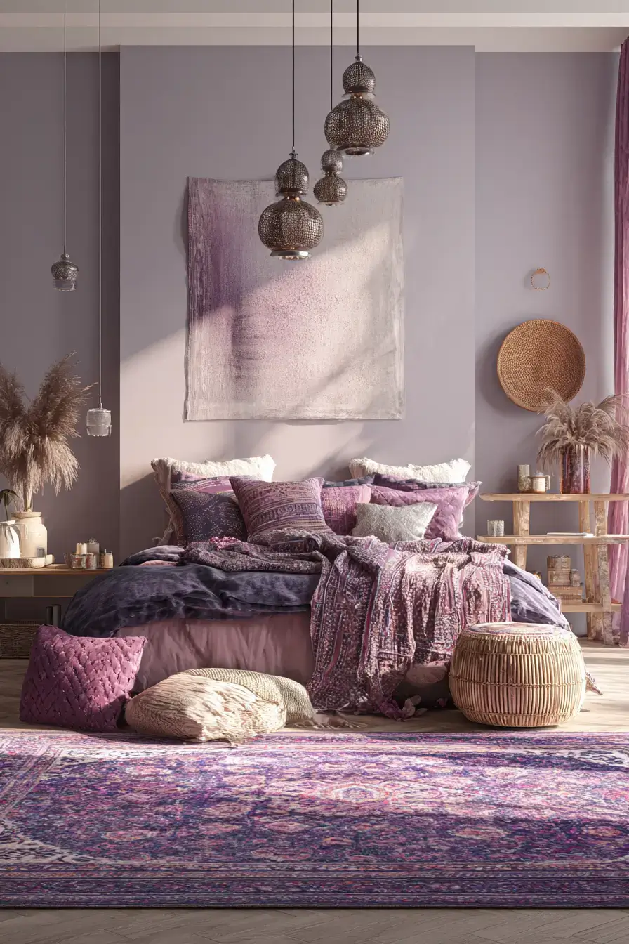 29 Purple Room Decor Ideas with a Plum Accent Wall