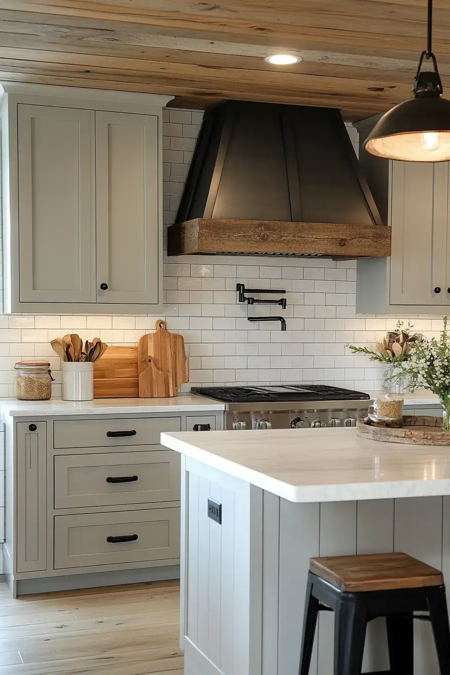 29 Shaker Kitchen Cabinets Ideas with Antique Brass Pulls