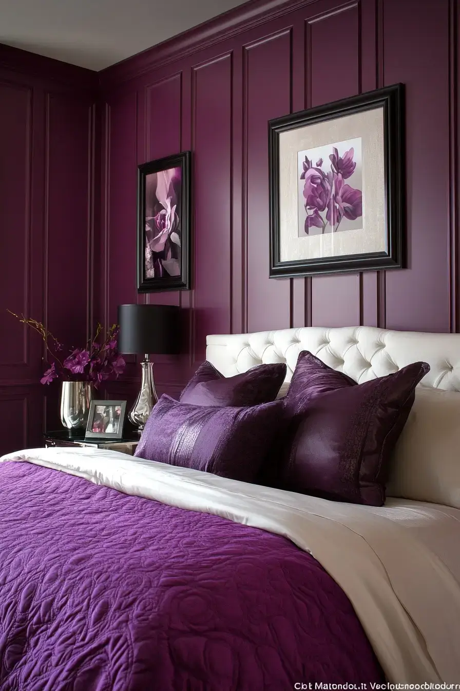 29 Purple Themed Bedroom Ideas That Make the Bold Color Feel Easy to Live With purple themed bedroom