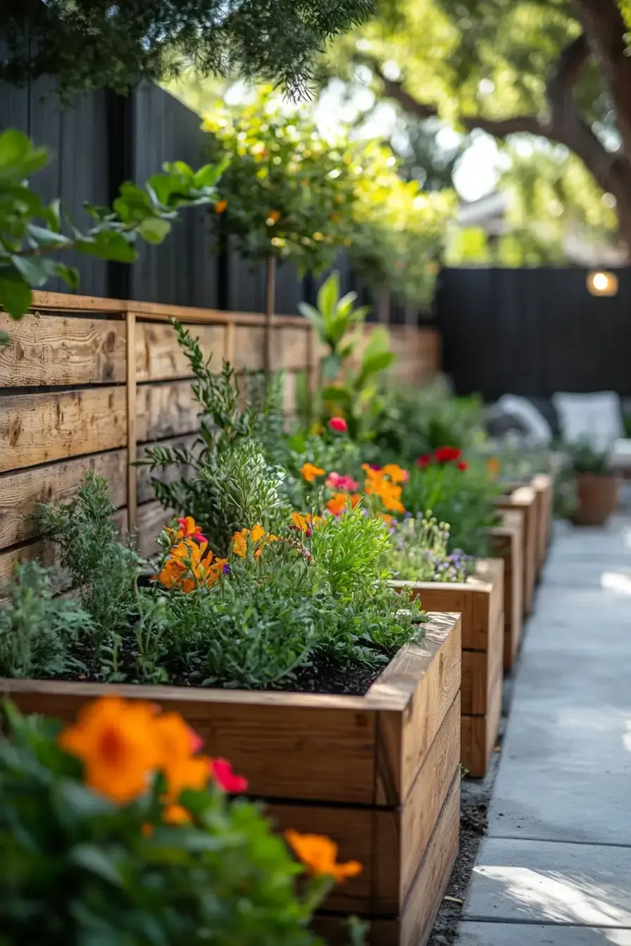 29 Backyard Fence Ideas with a Built-In Planter