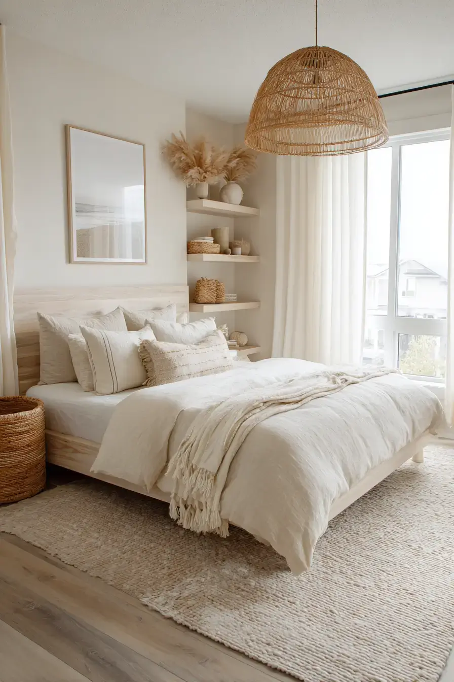 29 Beachy Boho Bedroom Ideas with a Cane Headboard