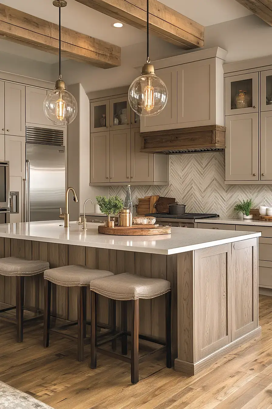 29 Shaker Kitchen Cabinets Ideas with Antique Brass Pulls
