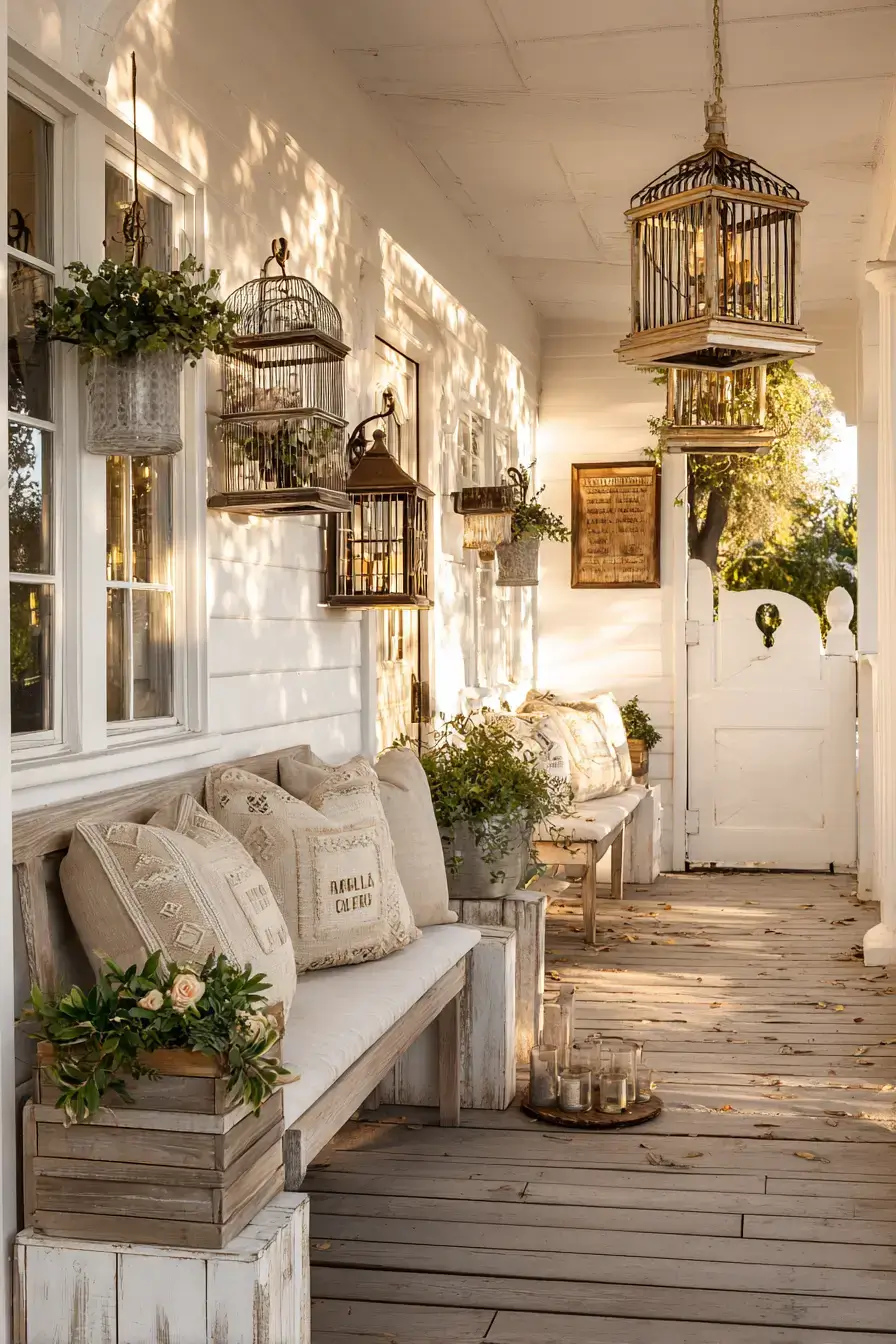 29 Vintage Birdcage Decor Ideas with an Aged Brass Cage vintage birdcage decor ideas