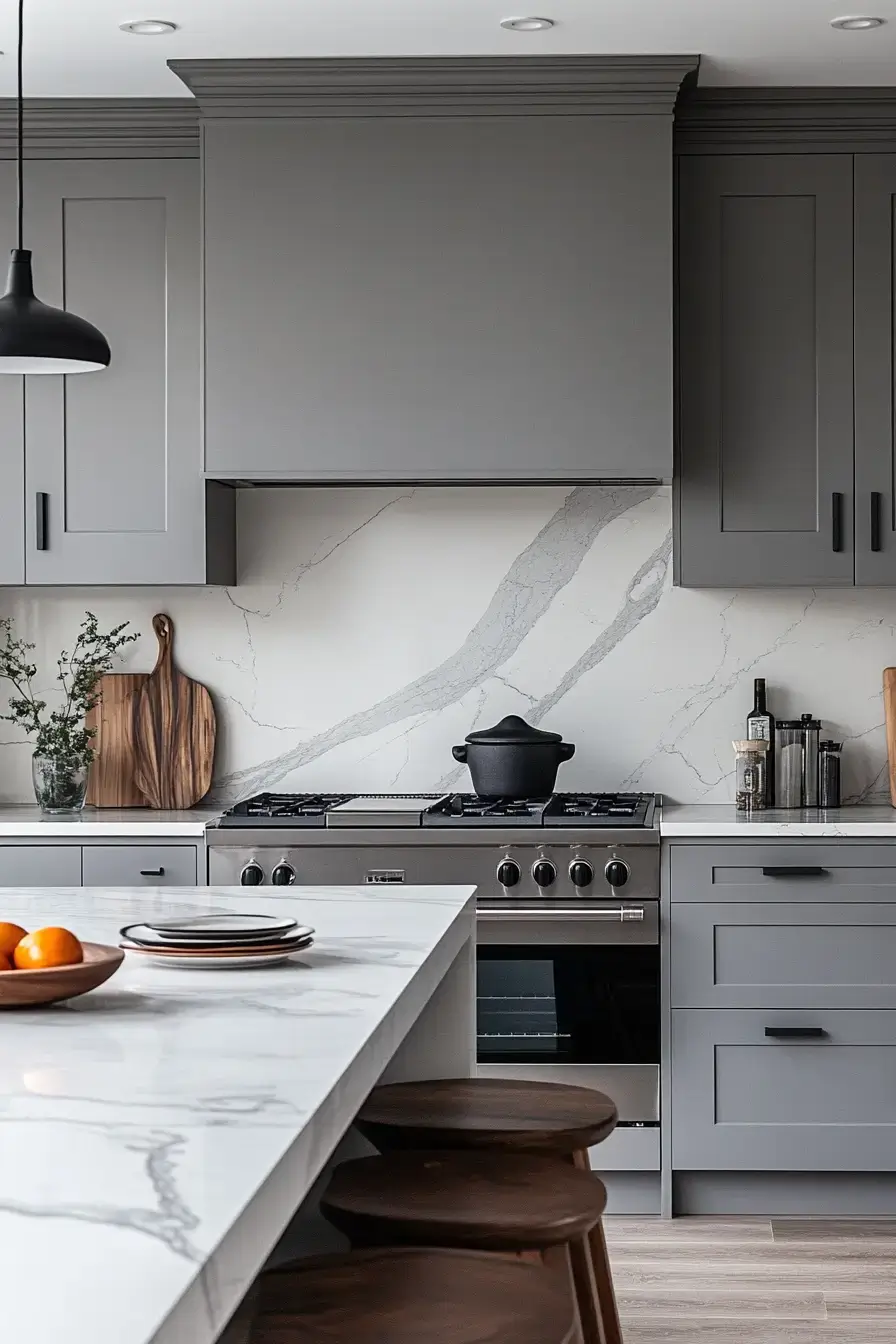 29 Shaker Kitchen Cabinets Ideas with Antique Brass Pulls