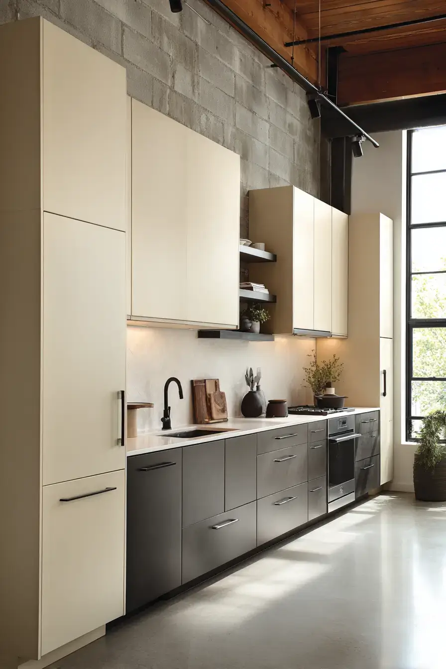 29 Two Tone Kitchen Cabinets Ideas with an Olive and White Split
