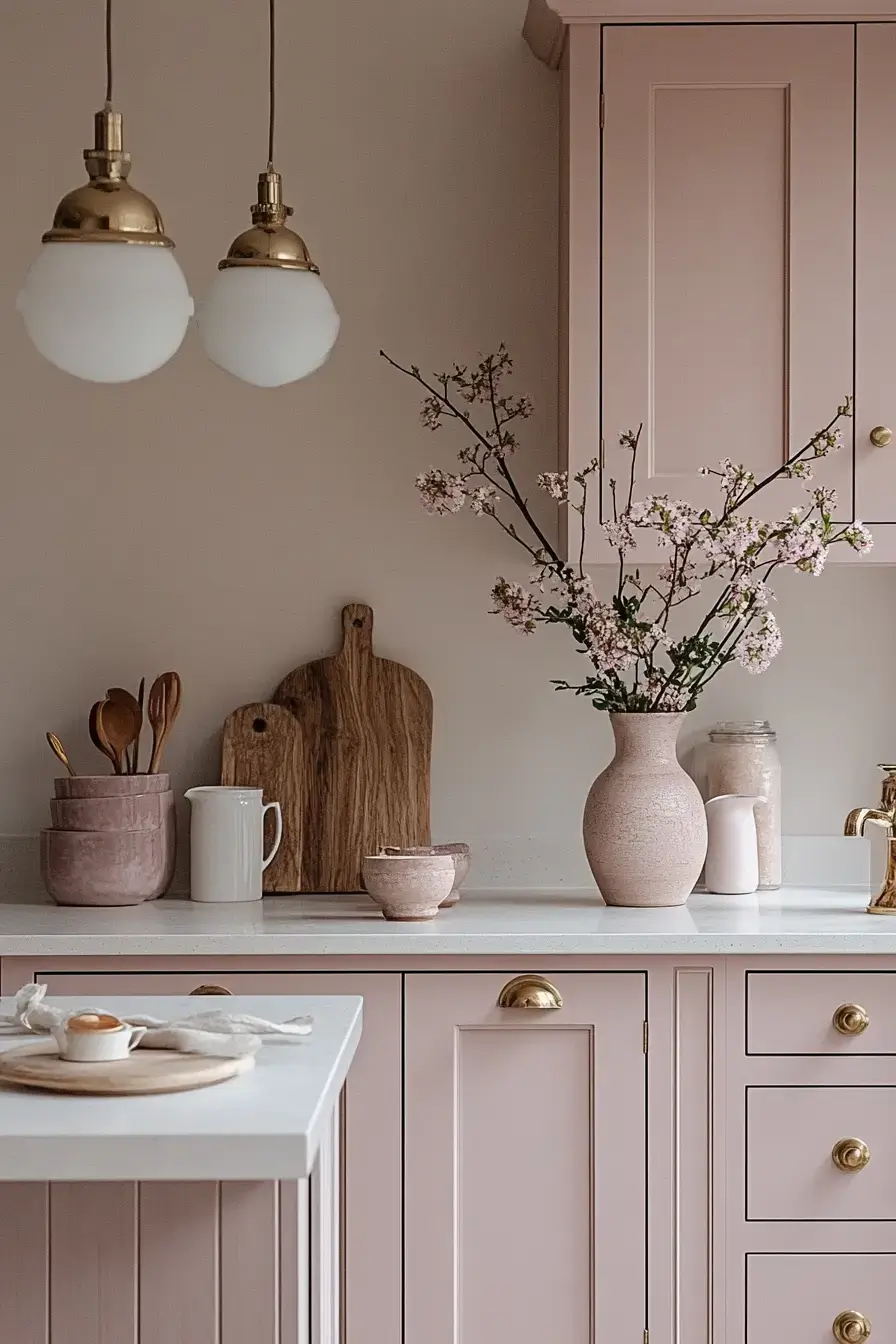 29 Shaker Kitchen Cabinets Ideas with Antique Brass Pulls