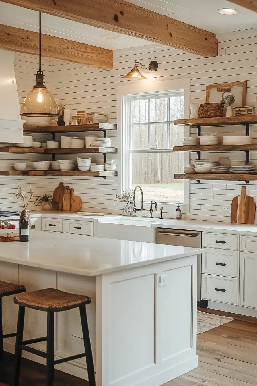 29 Farmhouse Kitchen With White Cabinets Ideas That Feel Lived-In