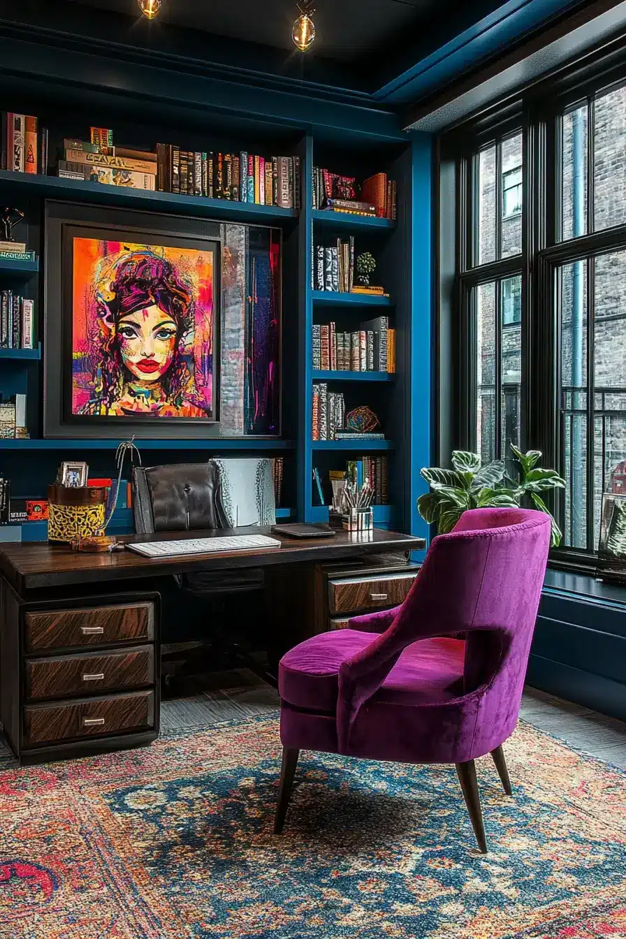 29 Dopamine Decor Office Ideas in Coral and Mustard