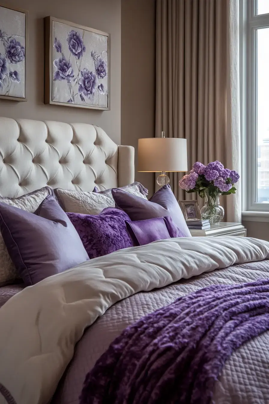 29 Purple Themed Bedroom Ideas That Make the Bold Color Feel Easy to Live With purple themed bedroom