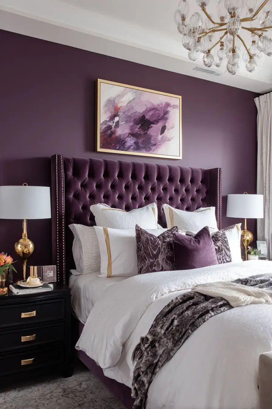 29 Purple Themed Bedroom Ideas That Make the Bold Color Feel Easy to Live With purple themed bedroom