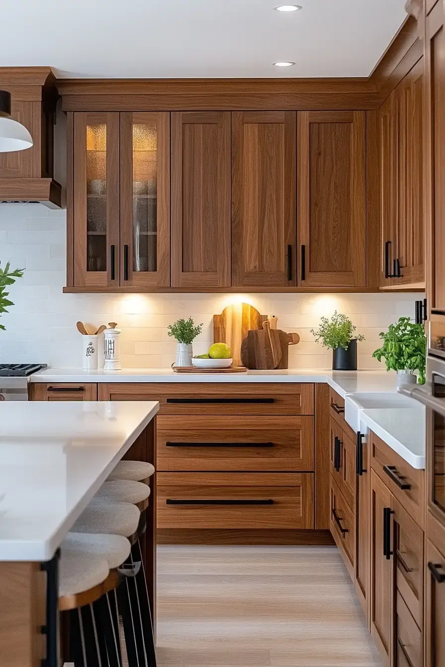 29 Shaker Kitchen Cabinets Ideas with Antique Brass Pulls