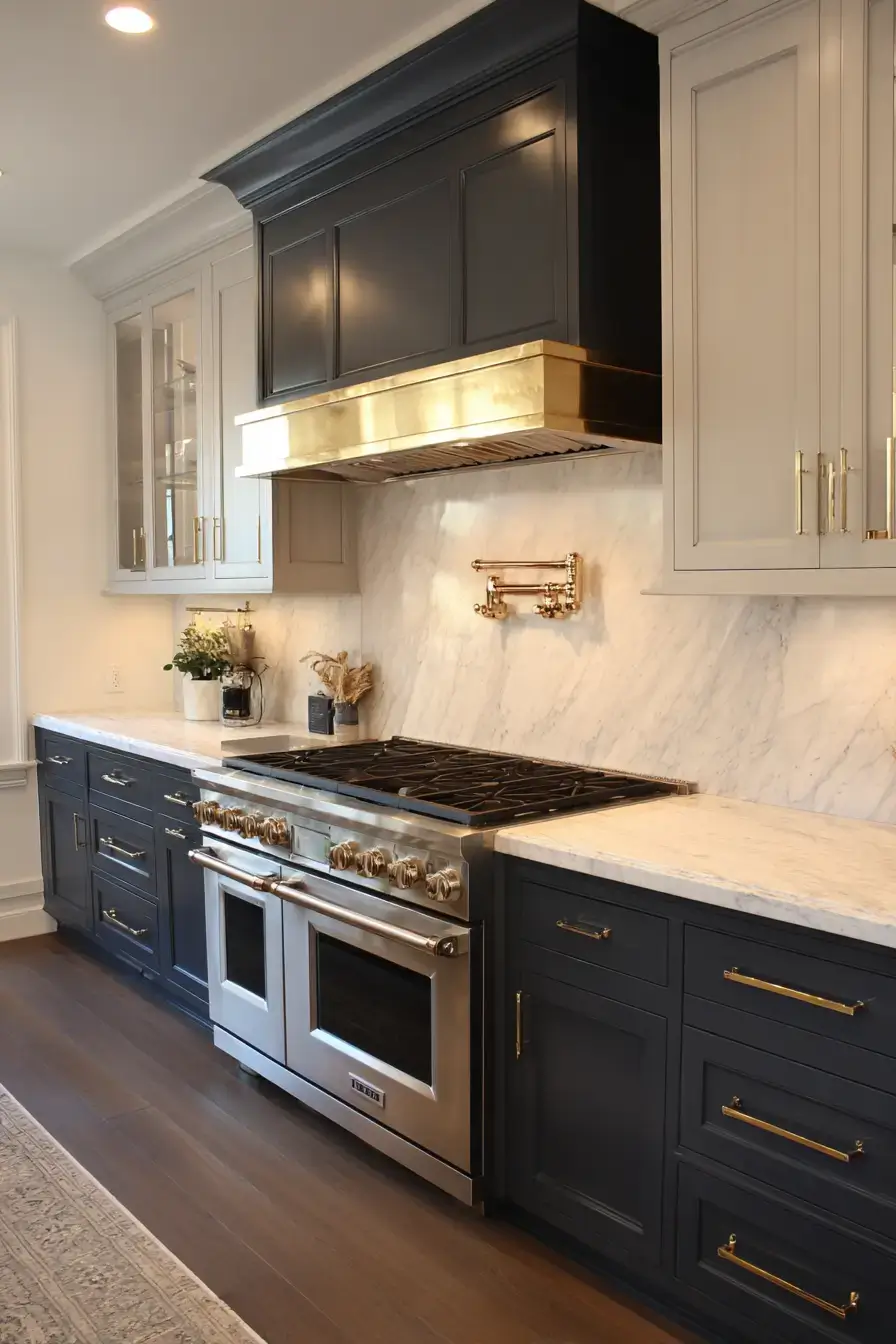 29 Two Tone Kitchen Cabinets Ideas with an Olive and White Split