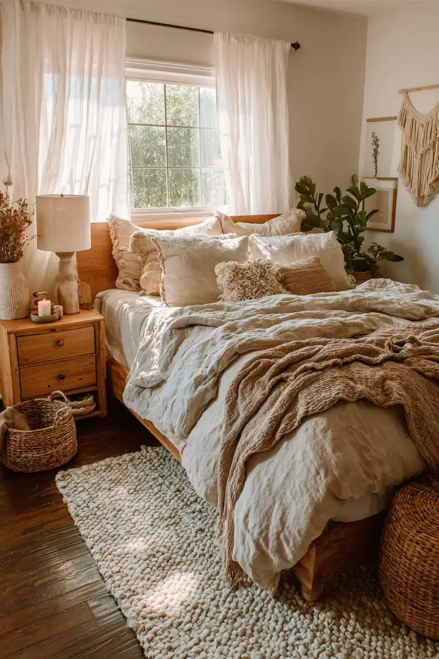 29 Beachy Boho Bedroom Ideas with a Cane Headboard