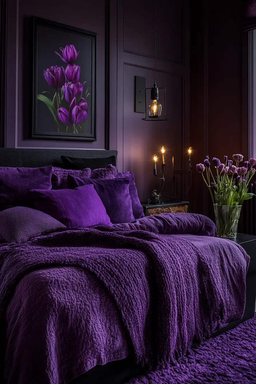 29 Purple Room Decor Ideas with a Plum Accent Wall