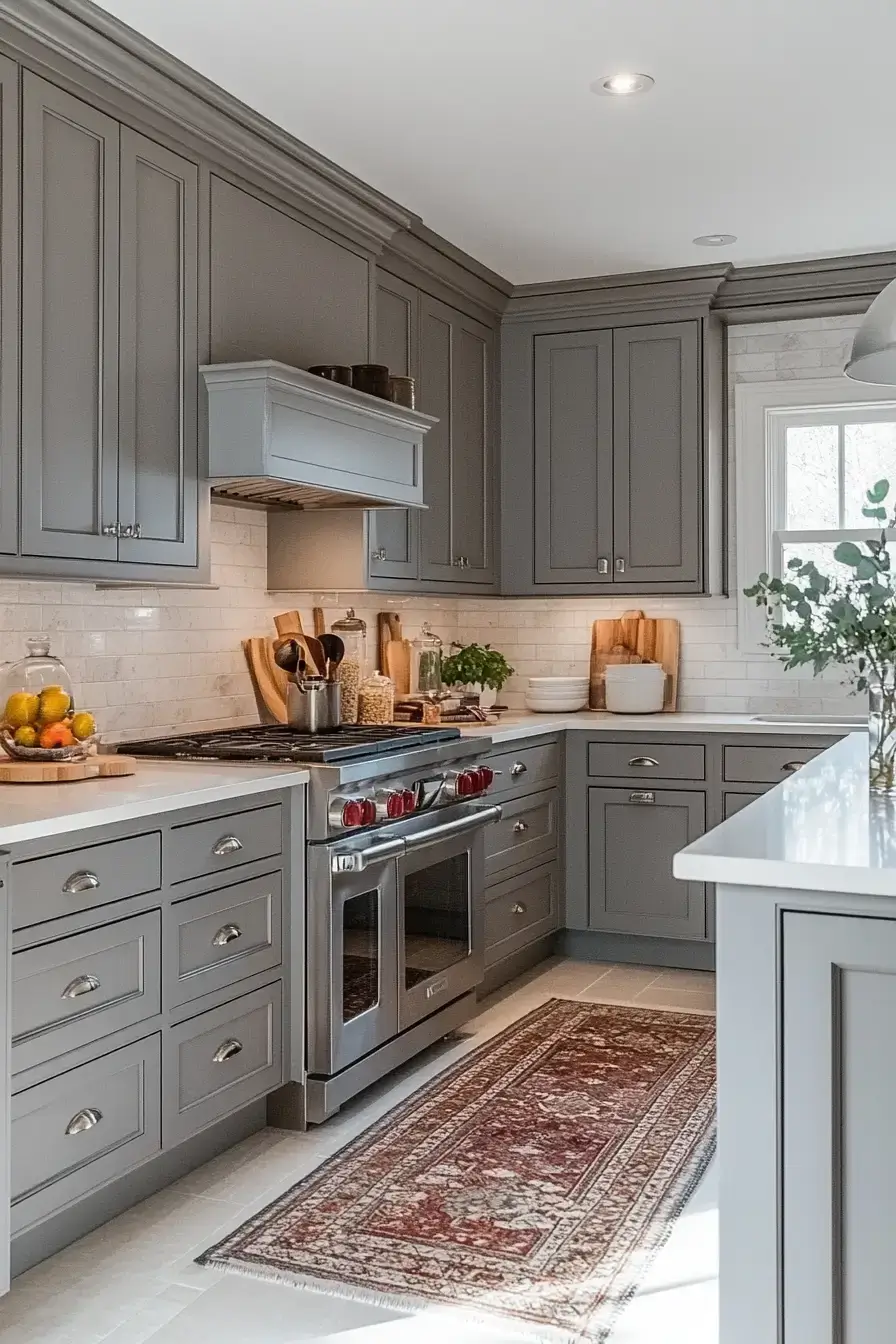 29 Shaker Kitchen Cabinets Ideas with Antique Brass Pulls