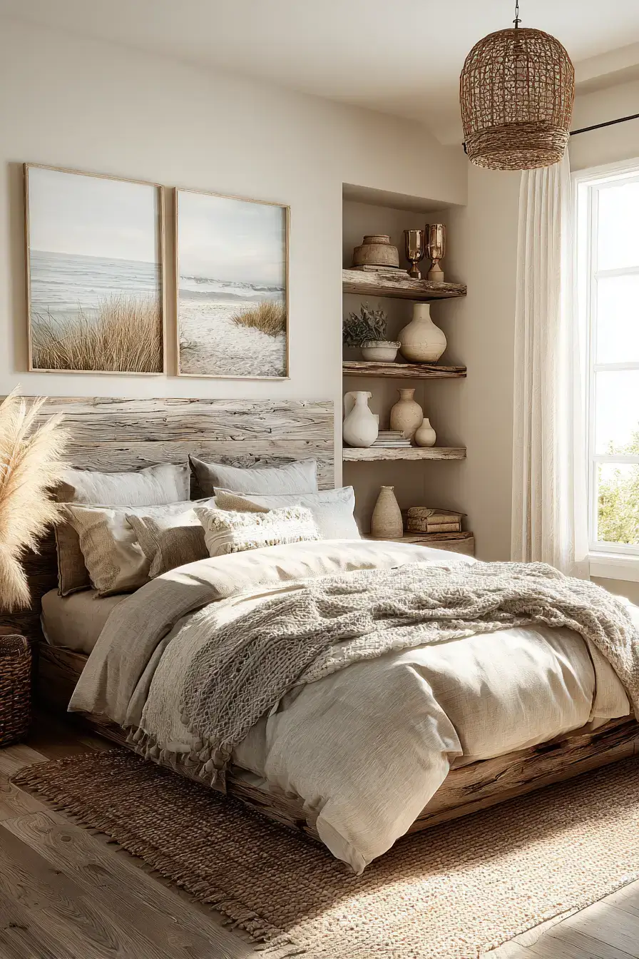 29 Beachy Boho Bedroom Ideas with a Cane Headboard
