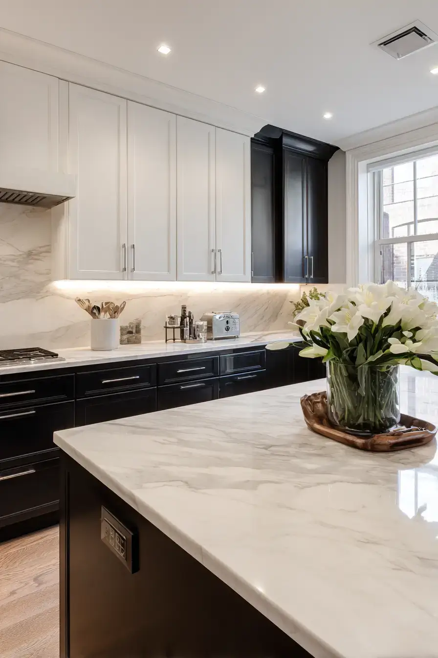 29 Two Toned Kitchen Cabinets Ideas with a Charcoal Base