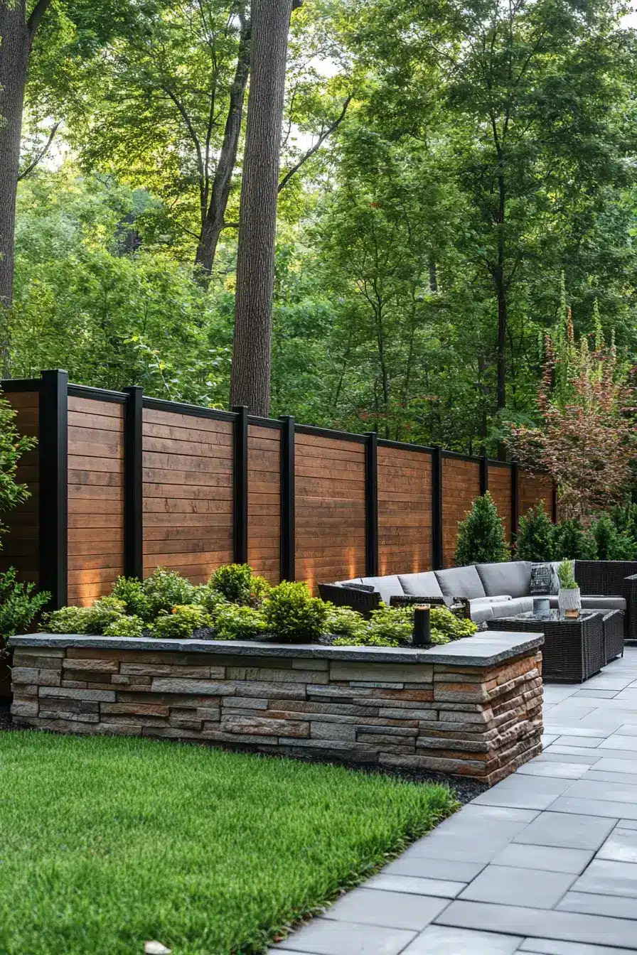 29 Backyard Fence Ideas with a Built-In Planter