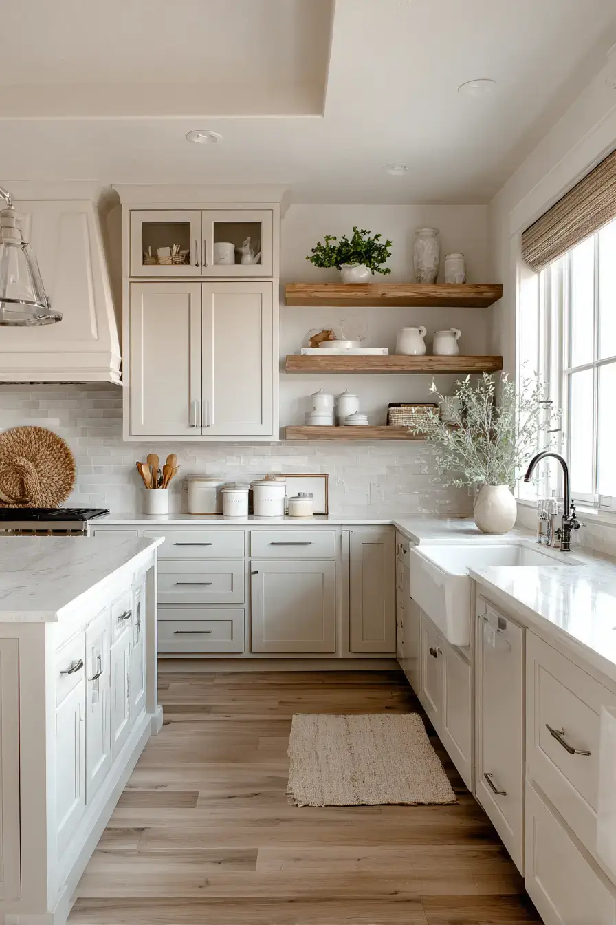 29 Farmhouse Kitchen With White Cabinets Ideas That Feel Lived-In