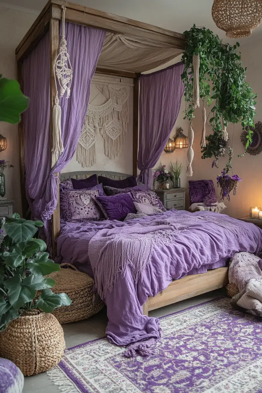 29 Purple Themed Bedroom Ideas That Make the Bold Color Feel Easy to Live With purple themed bedroom