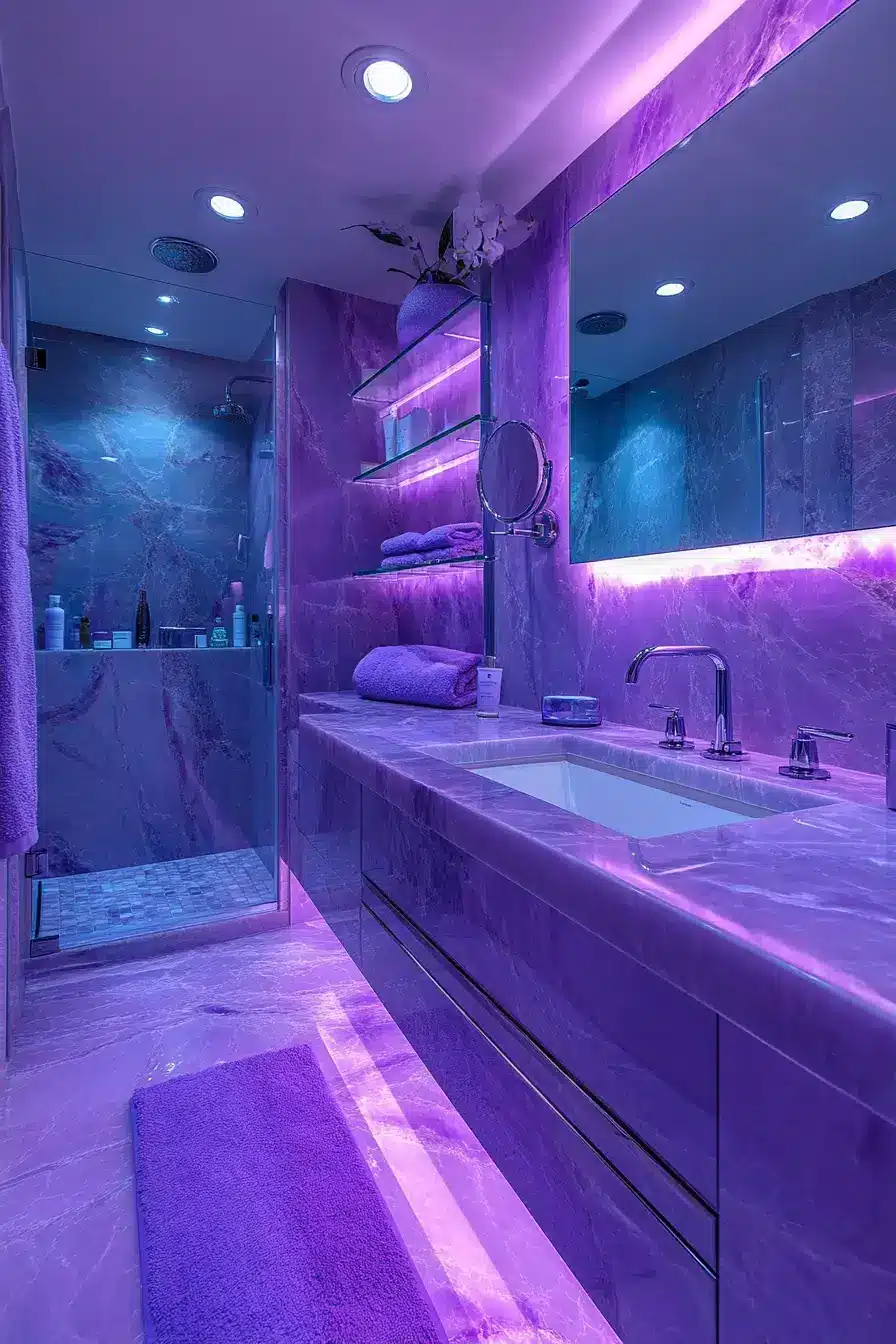 29 Purple Bathroom Ideas That Feel Like a Spa