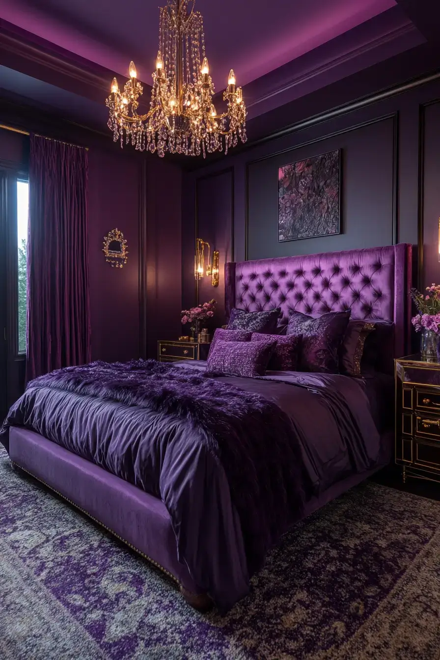 29 Purple Themed Bedroom Ideas That Make the Bold Color Feel Easy to Live With purple themed bedroom