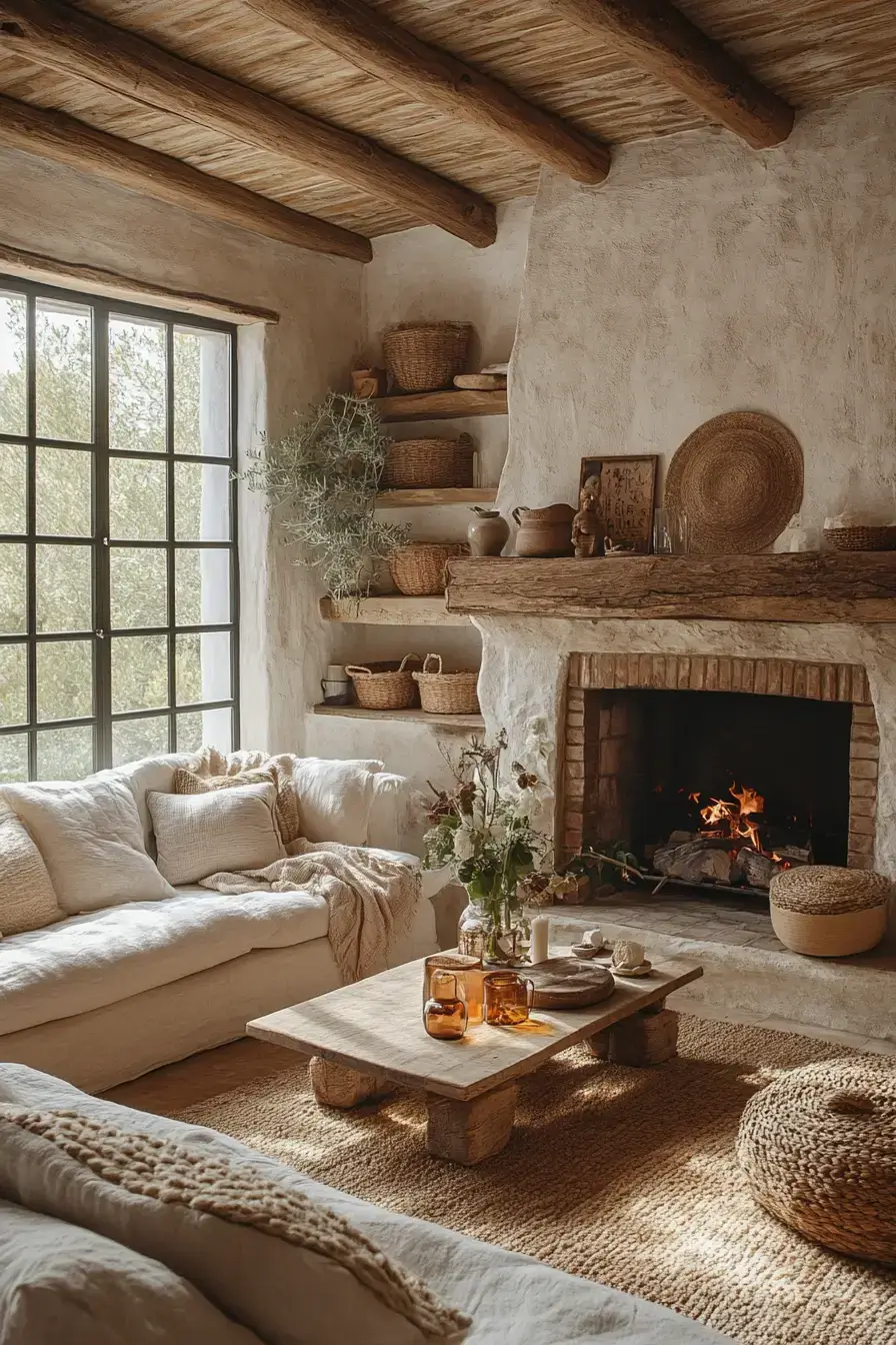 29 Warm Rustic Living Room Ideas with a Real Fireplace Feel