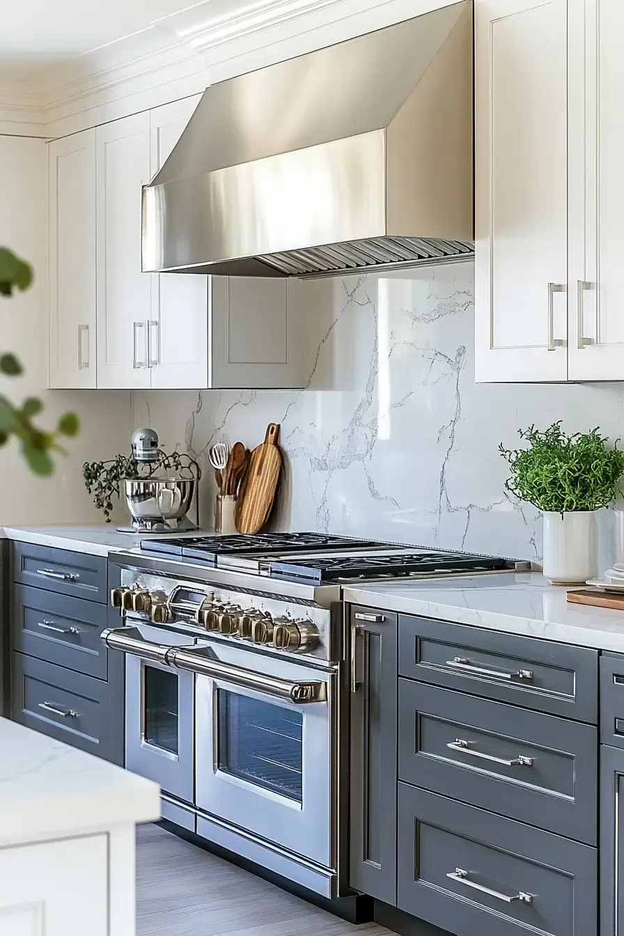 29 Two Tone Kitchen Cabinets Ideas with an Olive and White Split