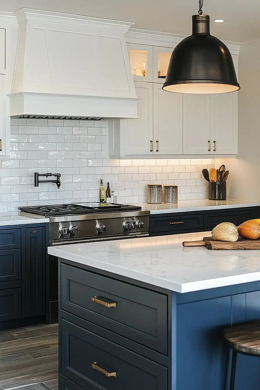29 Shaker Kitchen Cabinets Ideas with Antique Brass Pulls