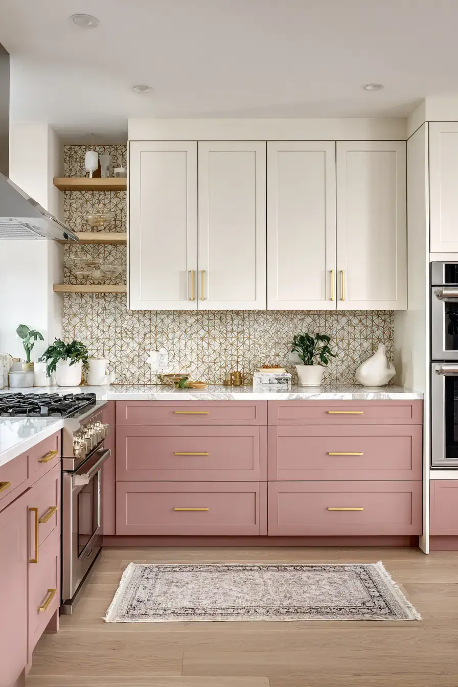 29 Two Tone Kitchen Cabinets Ideas with an Olive and White Split
