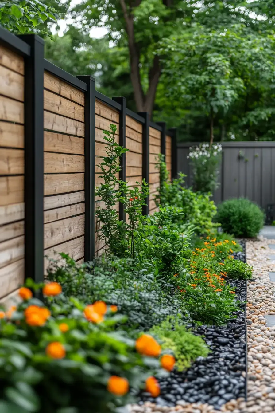29 Backyard Fence Ideas with a Built-In Planter