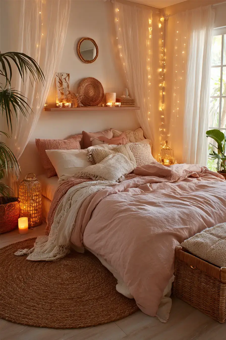 29 Beachy Boho Bedroom Ideas with a Cane Headboard