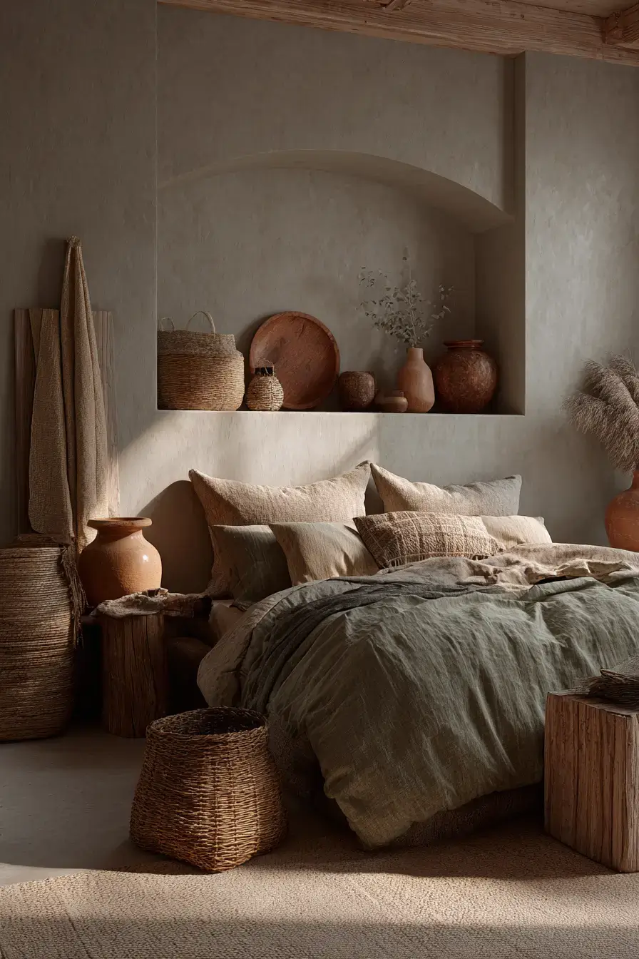 29 Green Boho Bedroom Ideas with a Forest Green Wall