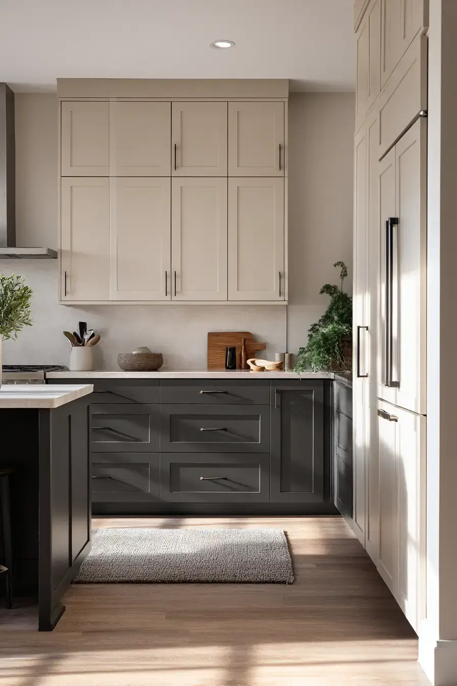 29 Two Tone Kitchen Cabinets Ideas with an Olive and White Split