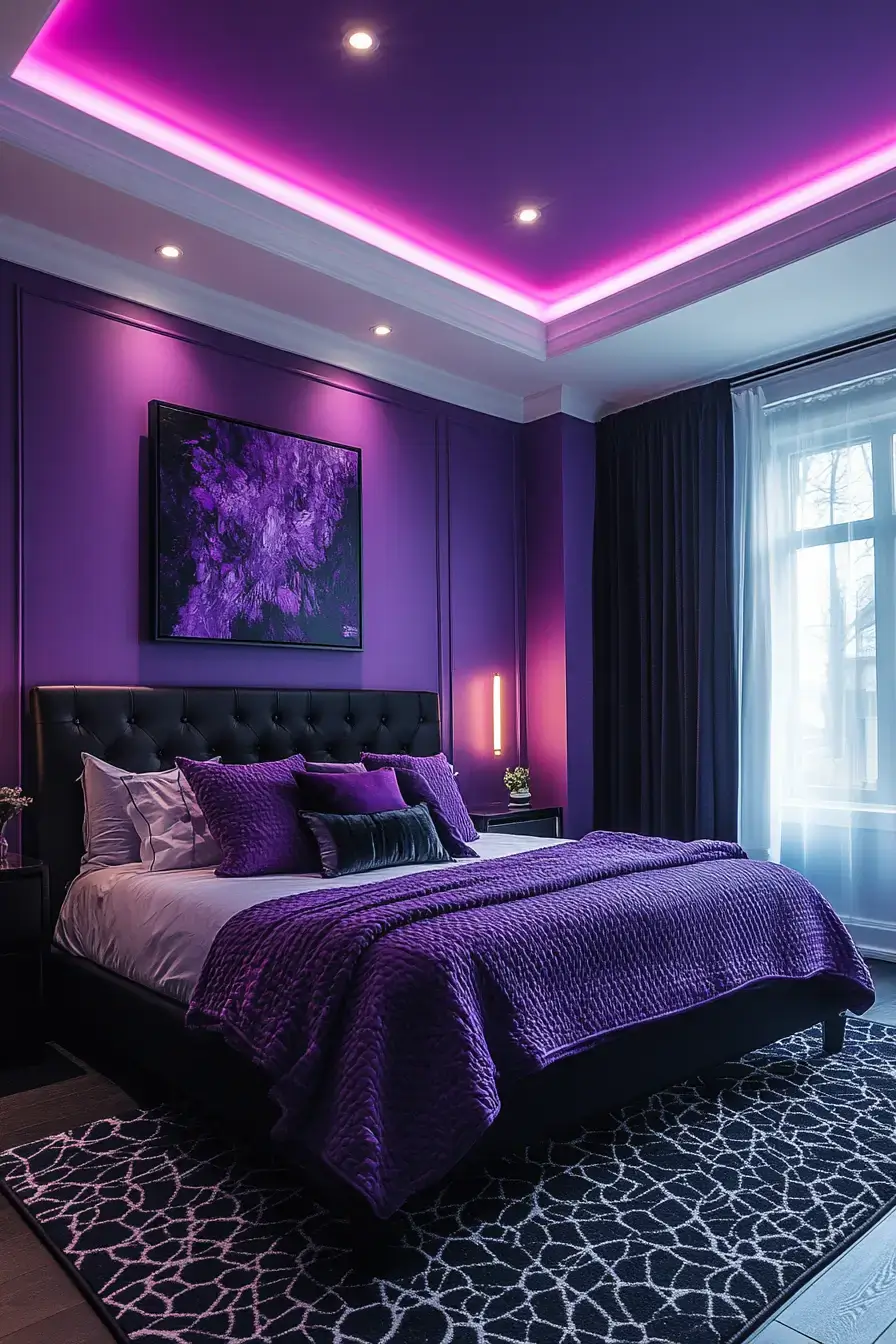 29 Purple Themed Bedroom Ideas That Make the Bold Color Feel Easy to Live With purple themed bedroom