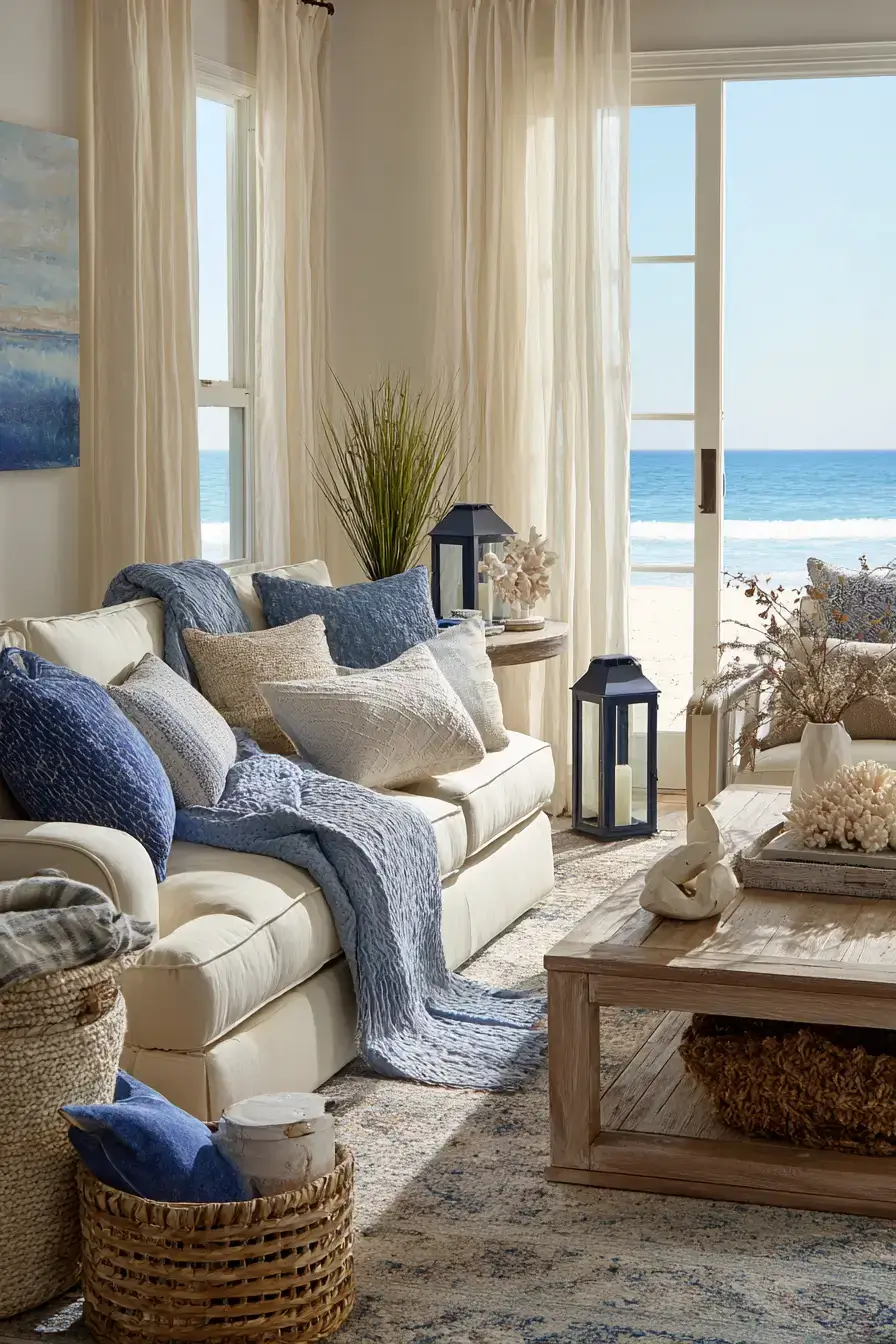 29 Beachy Living Room Ideas for an Open, Airy Space