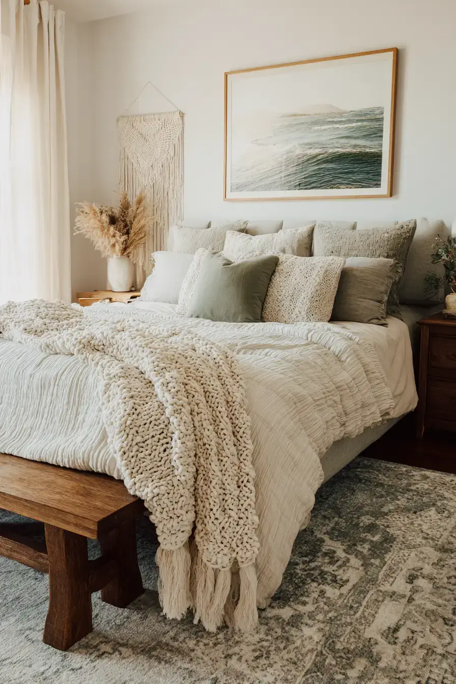 29 Beachy Boho Bedroom Ideas with a Cane Headboard
