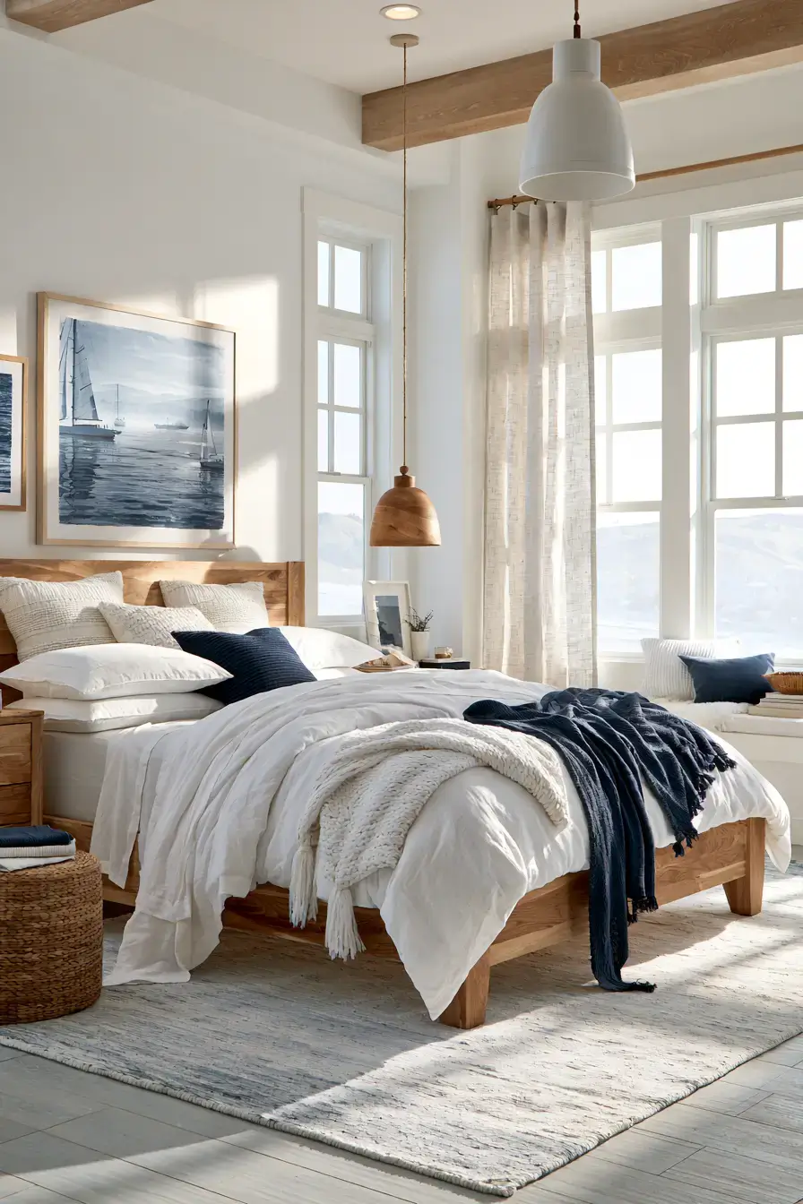 29 Nautical Bedroom Ideas with a Rope Headboard
