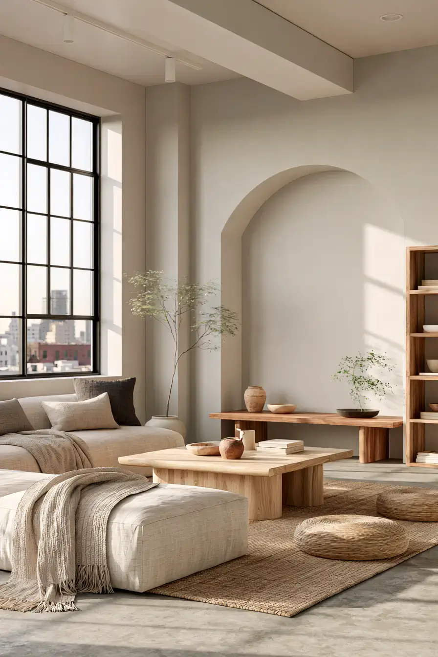 29 Japandi Apartment Ideas with a Low Wood Table