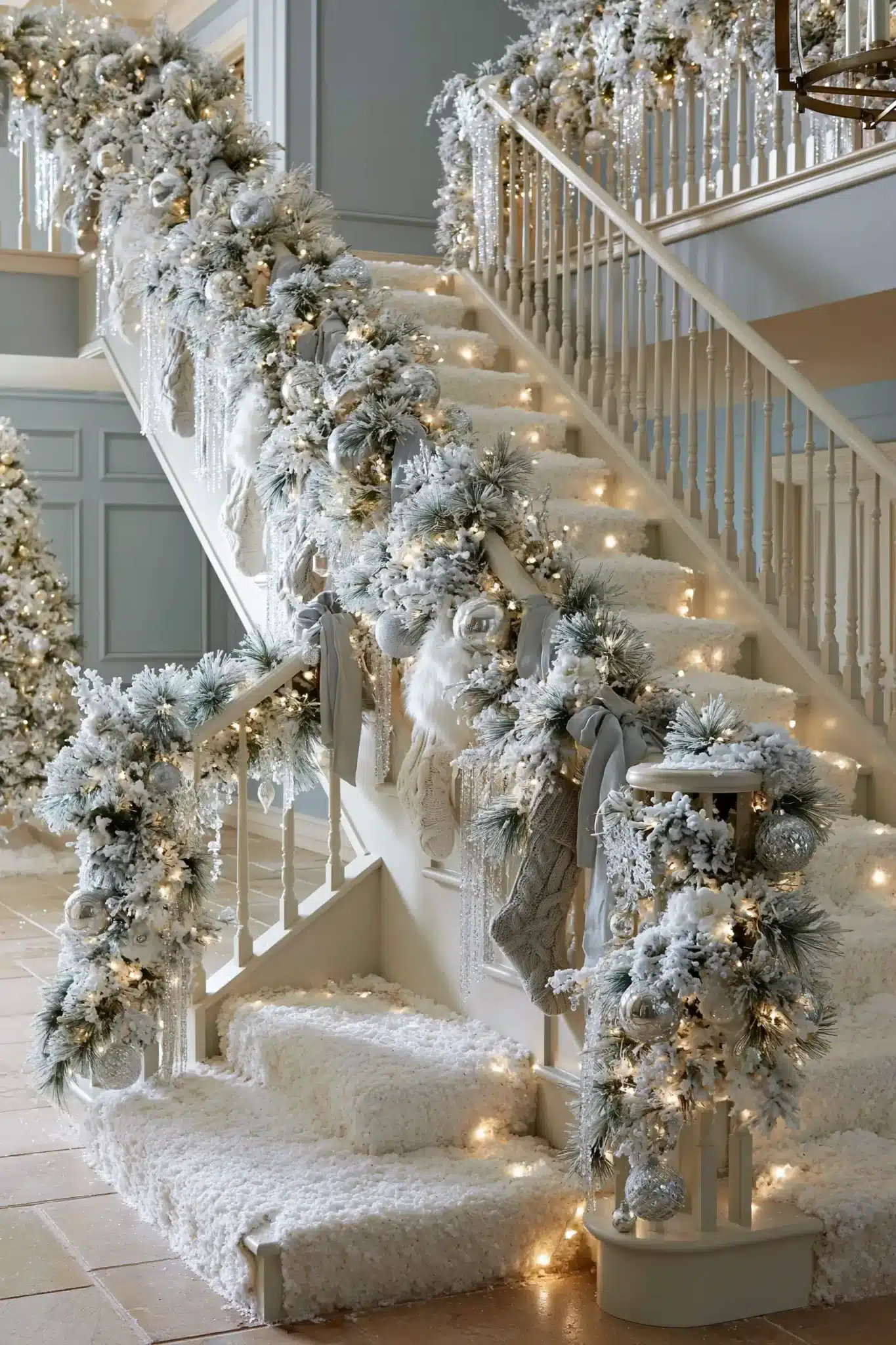 29 Christmas Staircase Decor Ideas for a Railing Worth Photographing christmas staircase decor