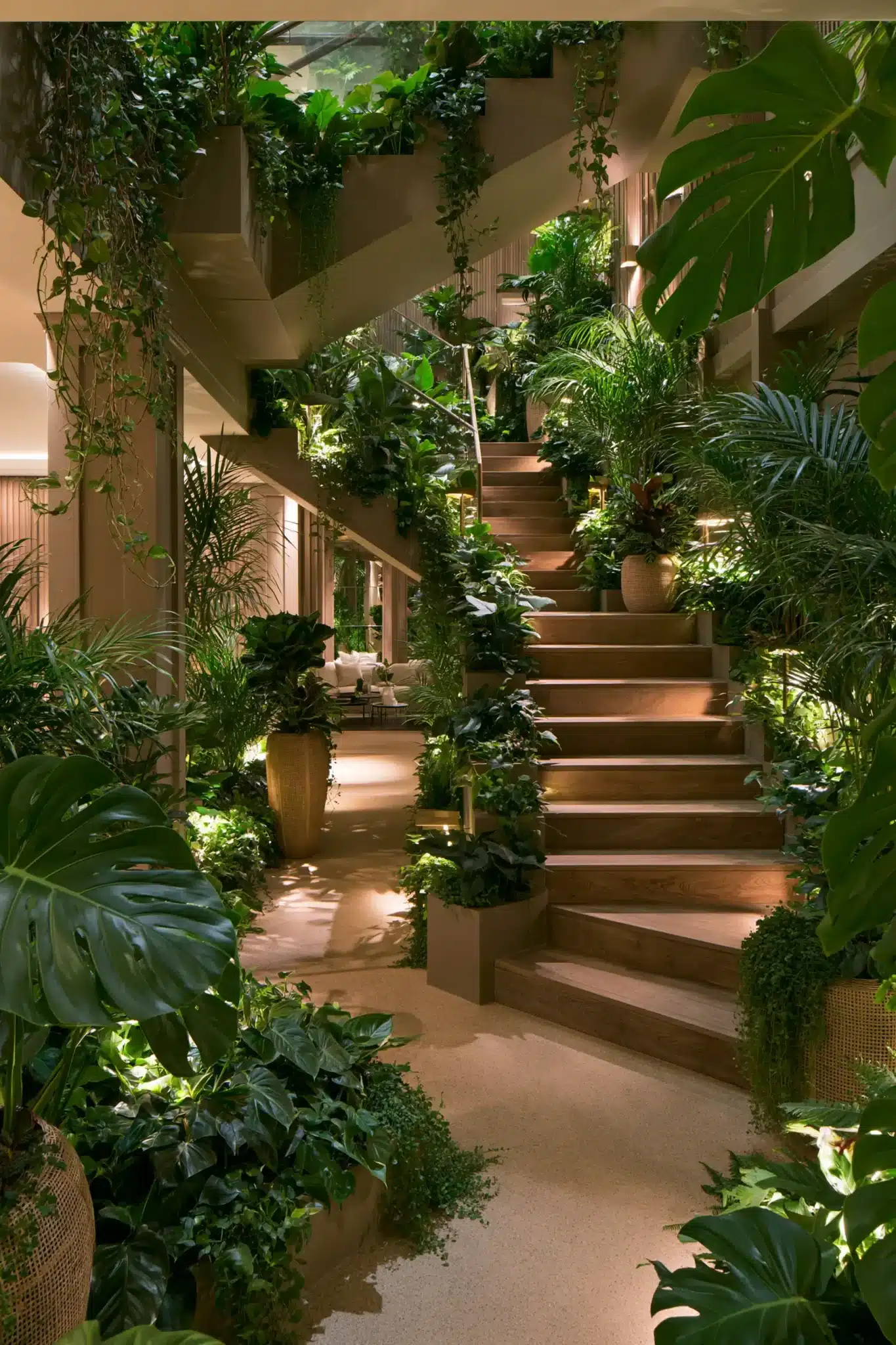 29 Indoor Staircase Gardens Ideas for Green That Follows You Upstairs indoor staircase gardens