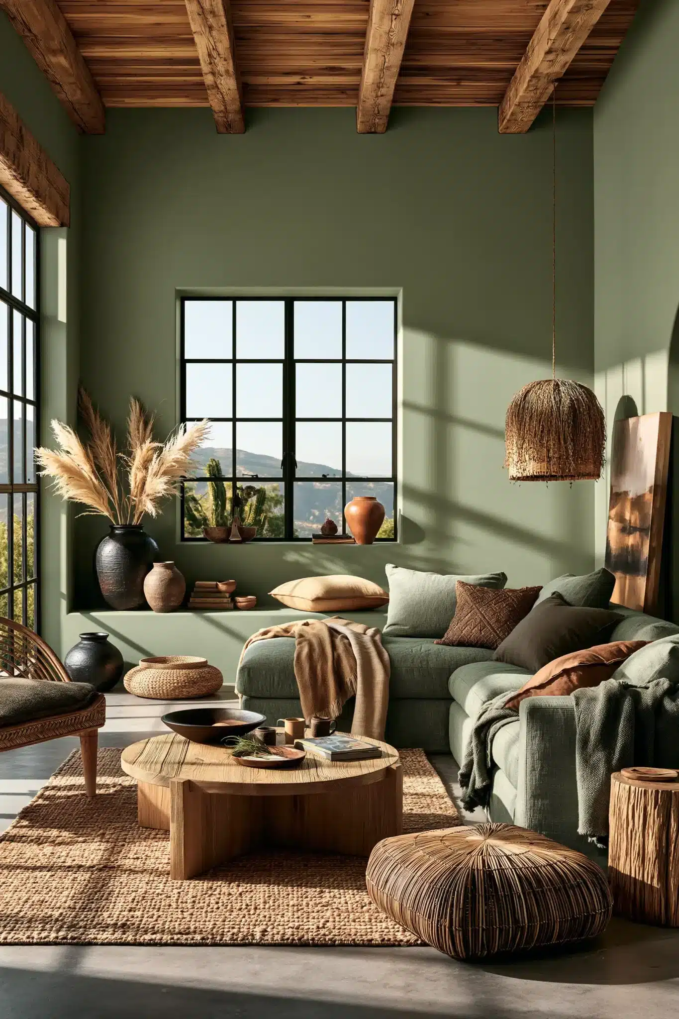 29 Sage Green and Brown Living Room Ideas for a Warm, Earthy Space sage green and brown living room