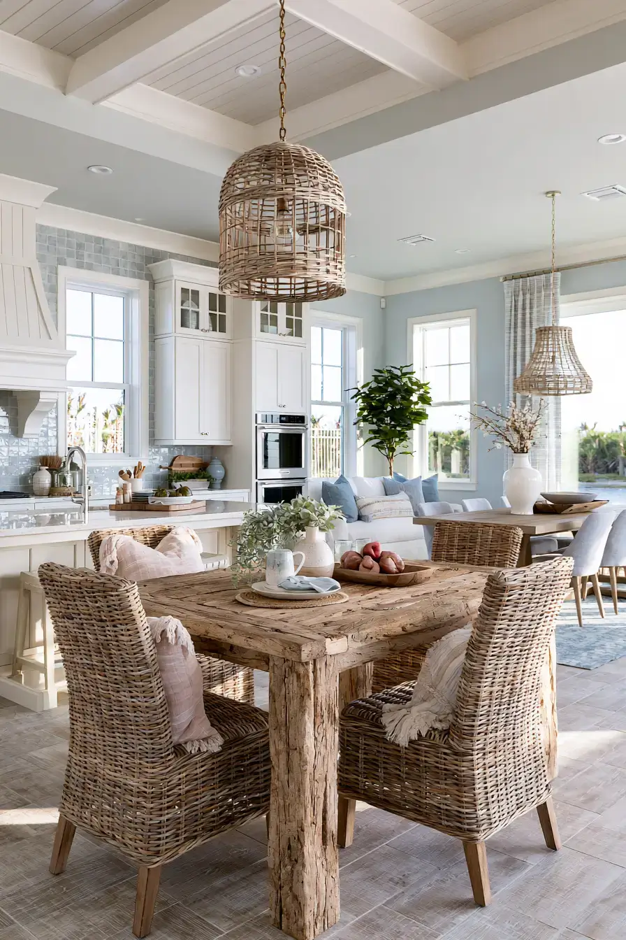 29 Nautical Kitchen Ideas with a Rope Pendant Light