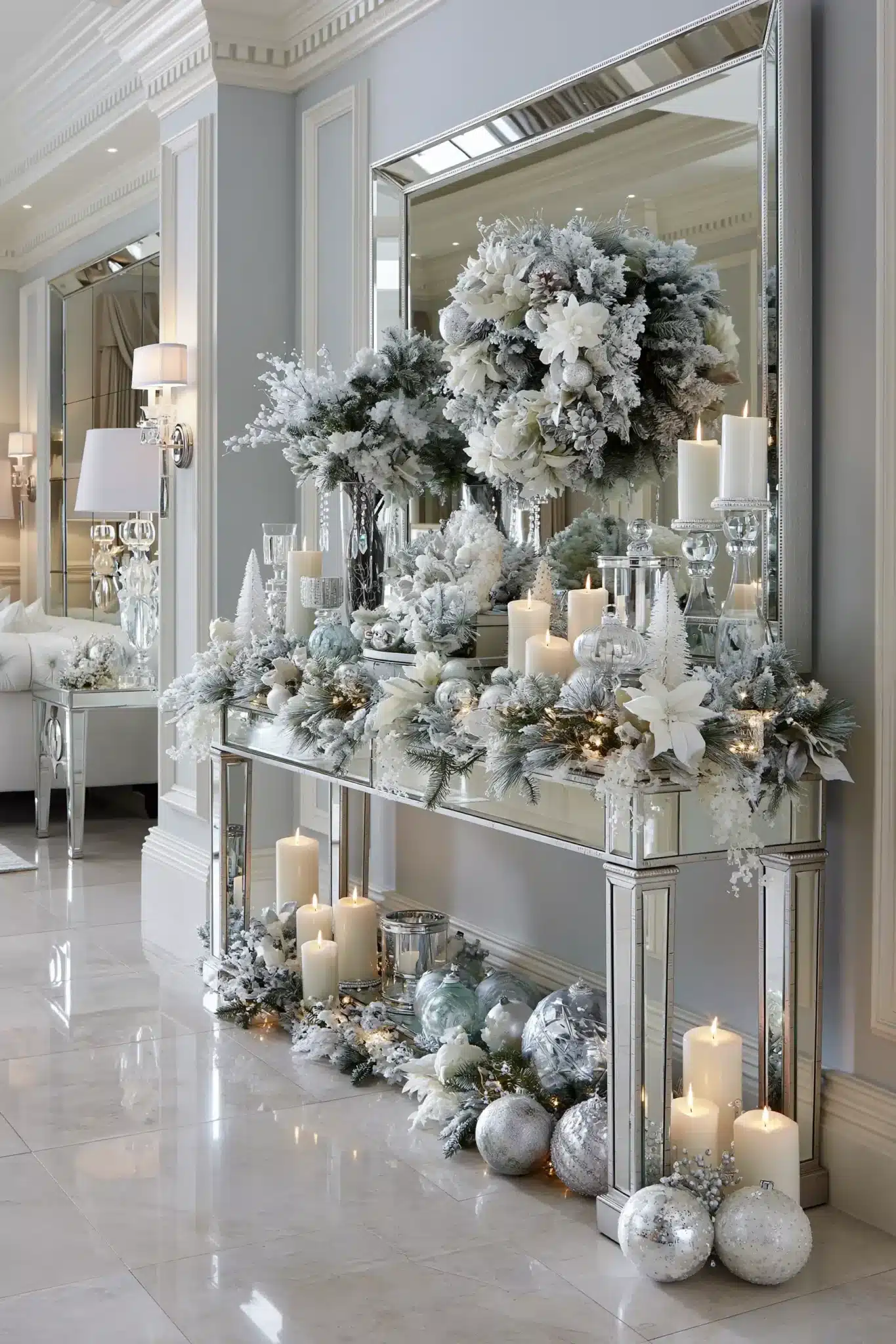 29 Christmas Entryway Table Decor Ideas That Say Hello Before Anything Else christmas entryway table decor