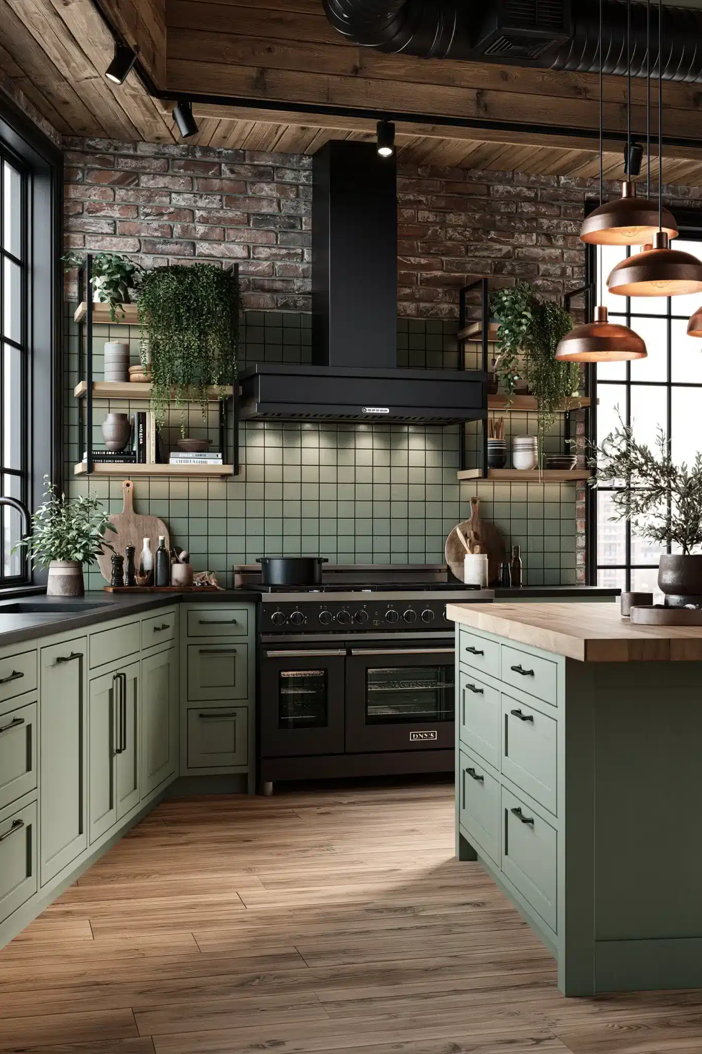 29 Sage Green and Black Kitchen Ideas for a Cook Space With a Little Bite sage green and black kitchen