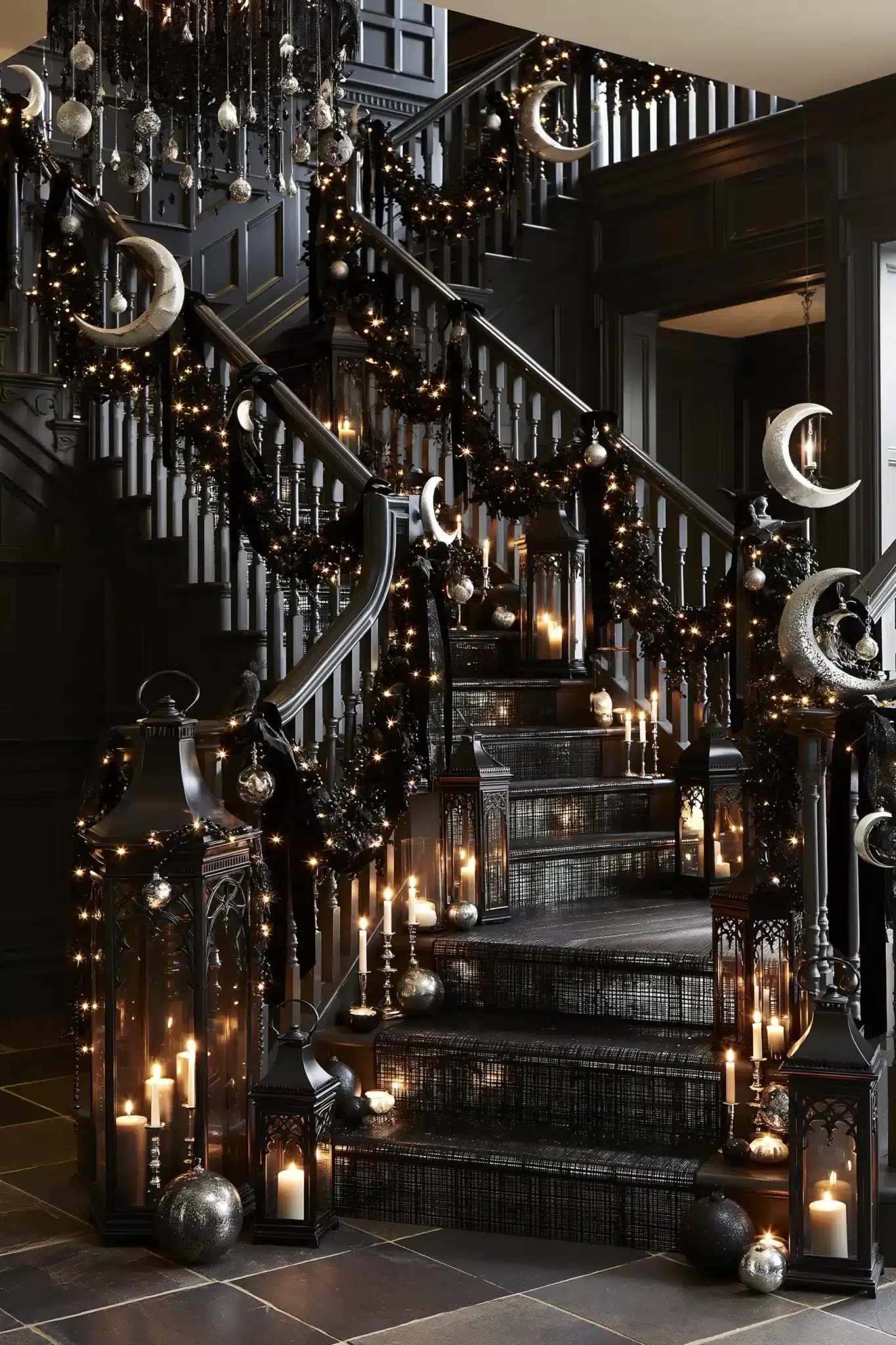 29 Halloween Staircase Decor Ideas for a Climb That Is Spooky, Not Scary halloween staircase decor