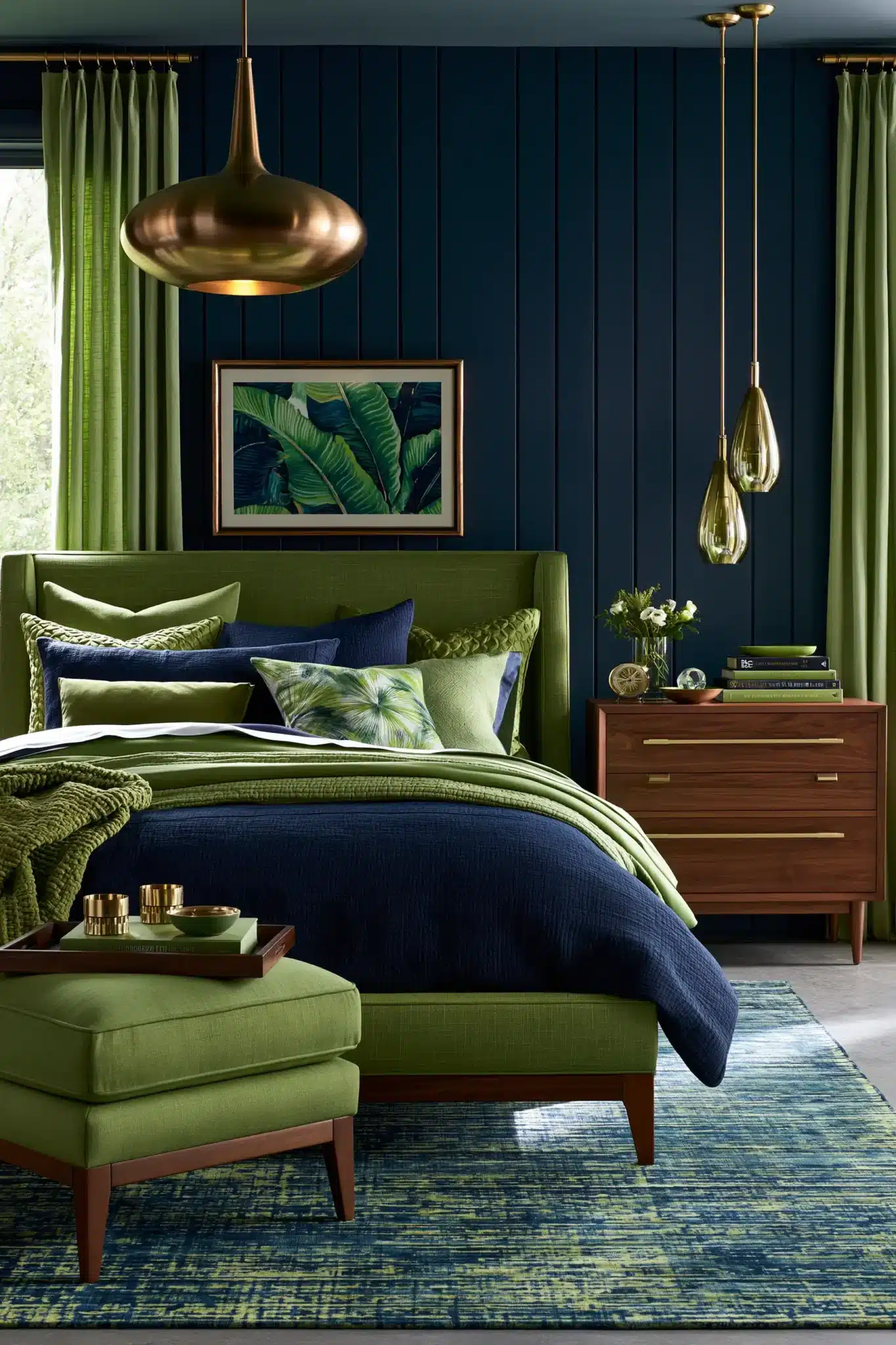 29 Navy Blue and Green Bedroom Ideas for a Room With a Quiet Depth navy blue and green bedroom