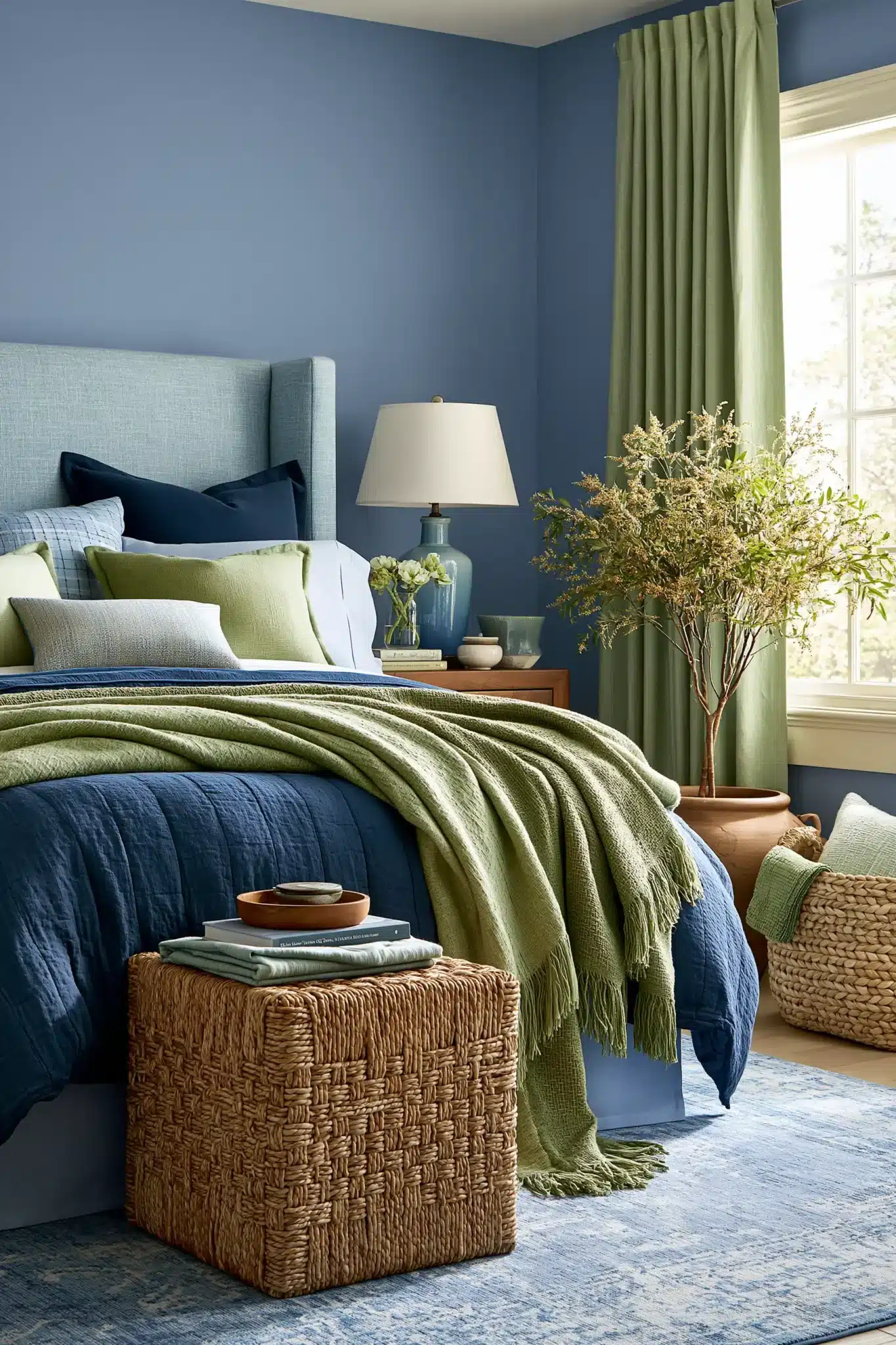 29 Navy Blue and Green Bedroom Ideas for a Room With a Quiet Depth navy blue and green bedroom