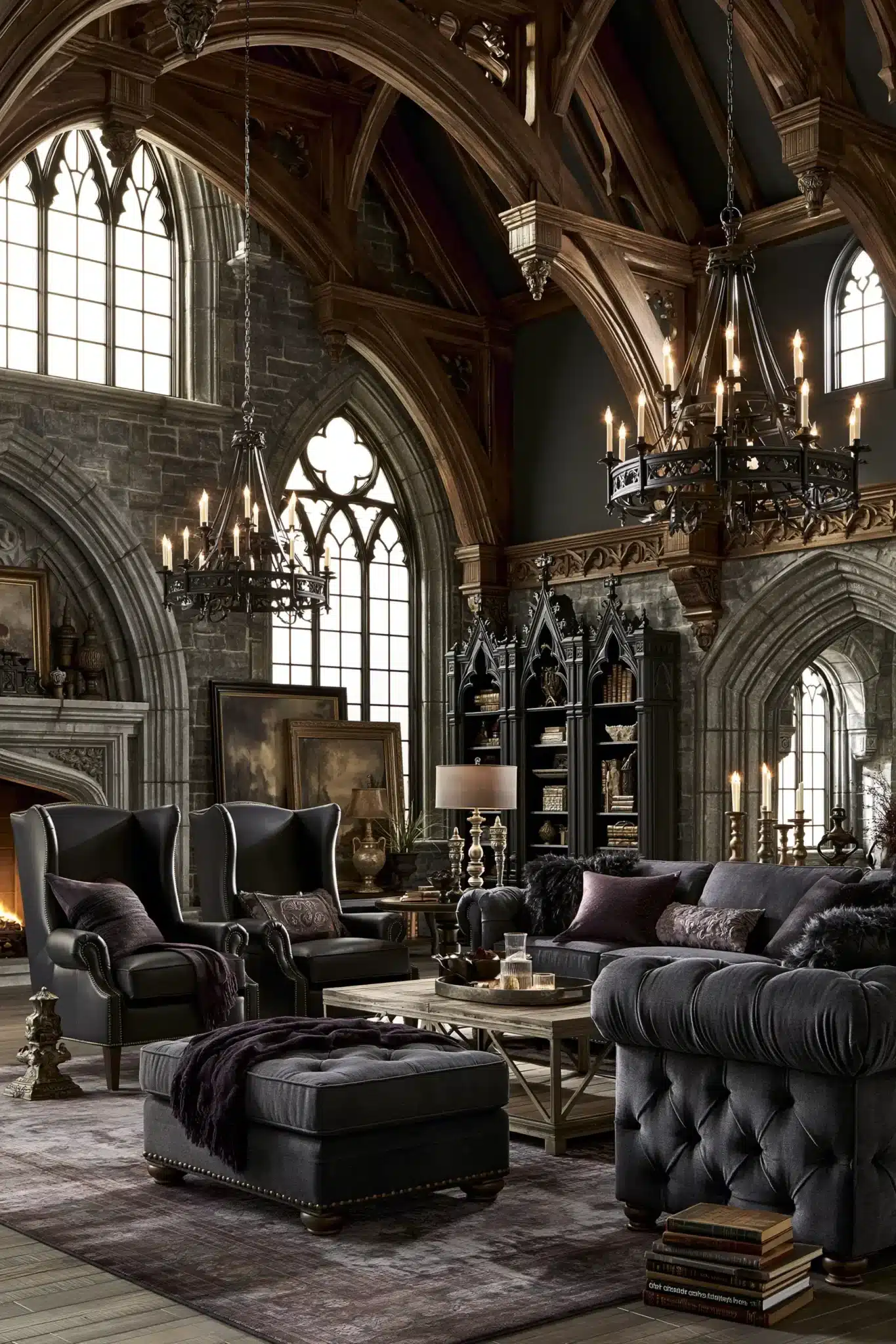29 Gothic Living Room Ideas for a Space With Vaulted Drama gothic living room
