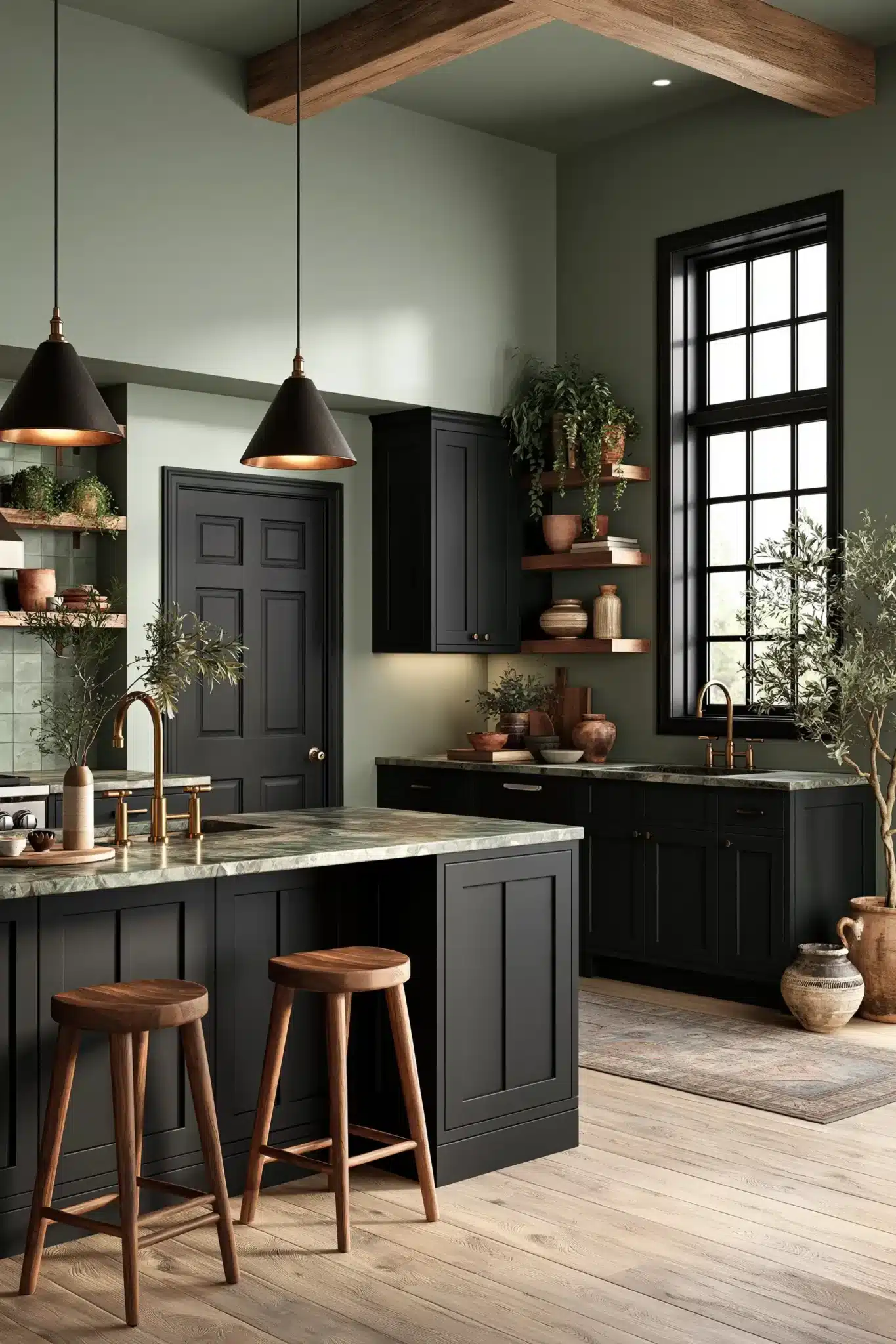 29 Sage Green and Black Kitchen Ideas for a Cook Space With a Little Bite sage green and black kitchen